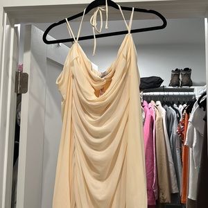 Oh Polly Ivory ruched dress